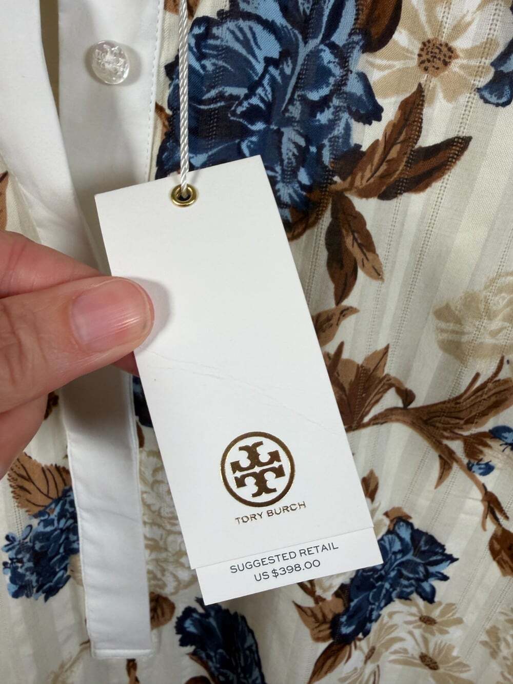 Tory Burch Floral Tunic Dress Size Small Resort Wear Quiet Luxury Coastal - Picture 3 of 14